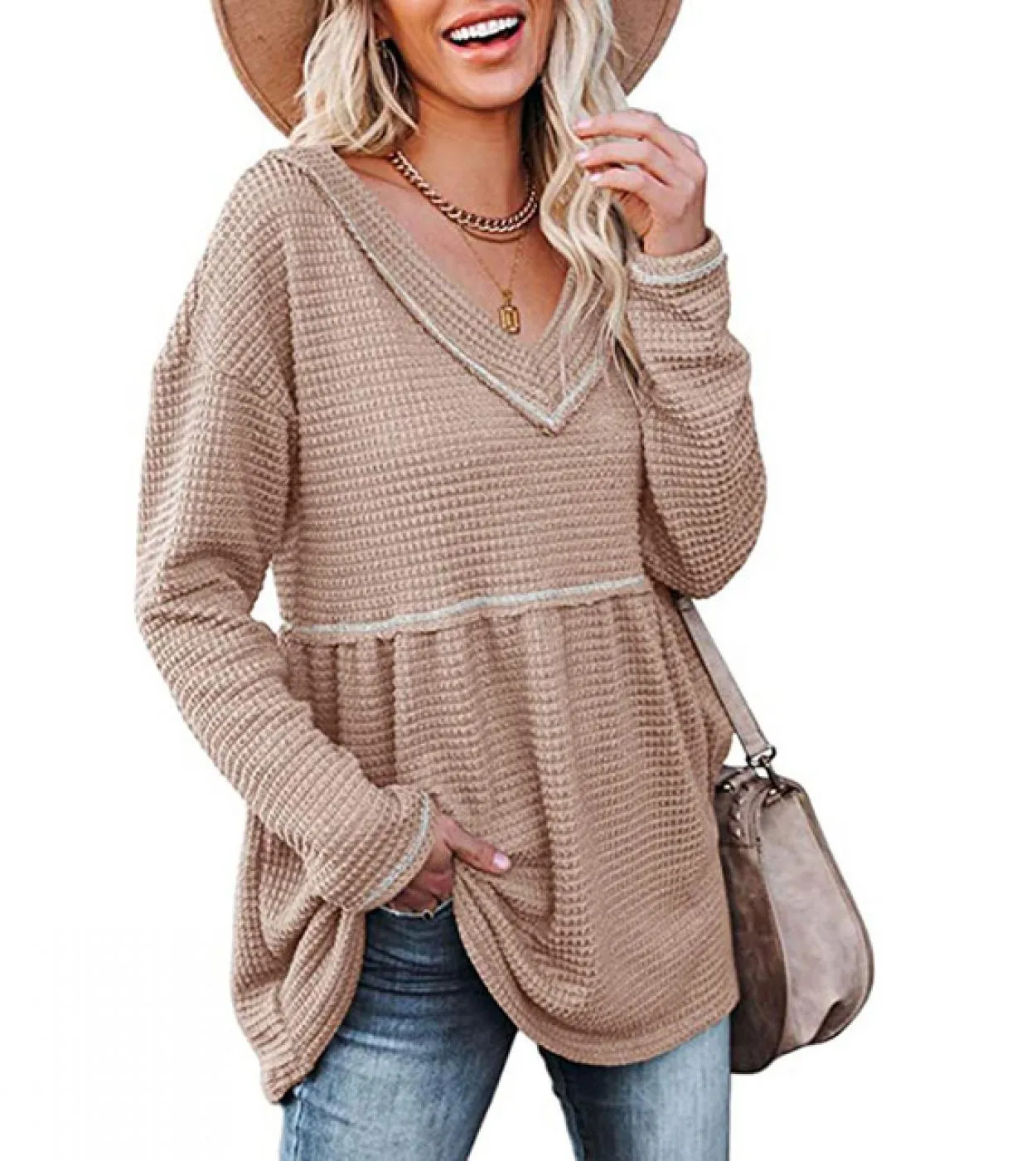Moda Donna Camicetta Autunno Inverno Vneck Maglietta a pieghe Gonna Elegante Camicetta lunga Top manica lunga Donna Blusa Mujer