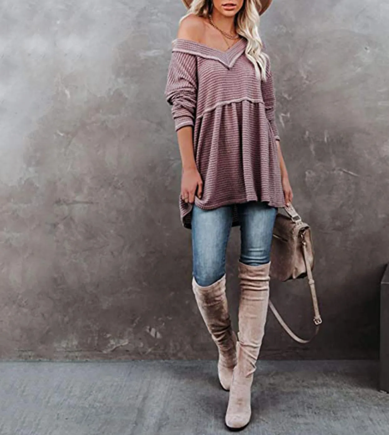 Moda Donna Camicetta Autunno Inverno Vneck Maglietta a pieghe Gonna Elegante Camicetta lunga Top manica lunga Donna Blusa Mujer