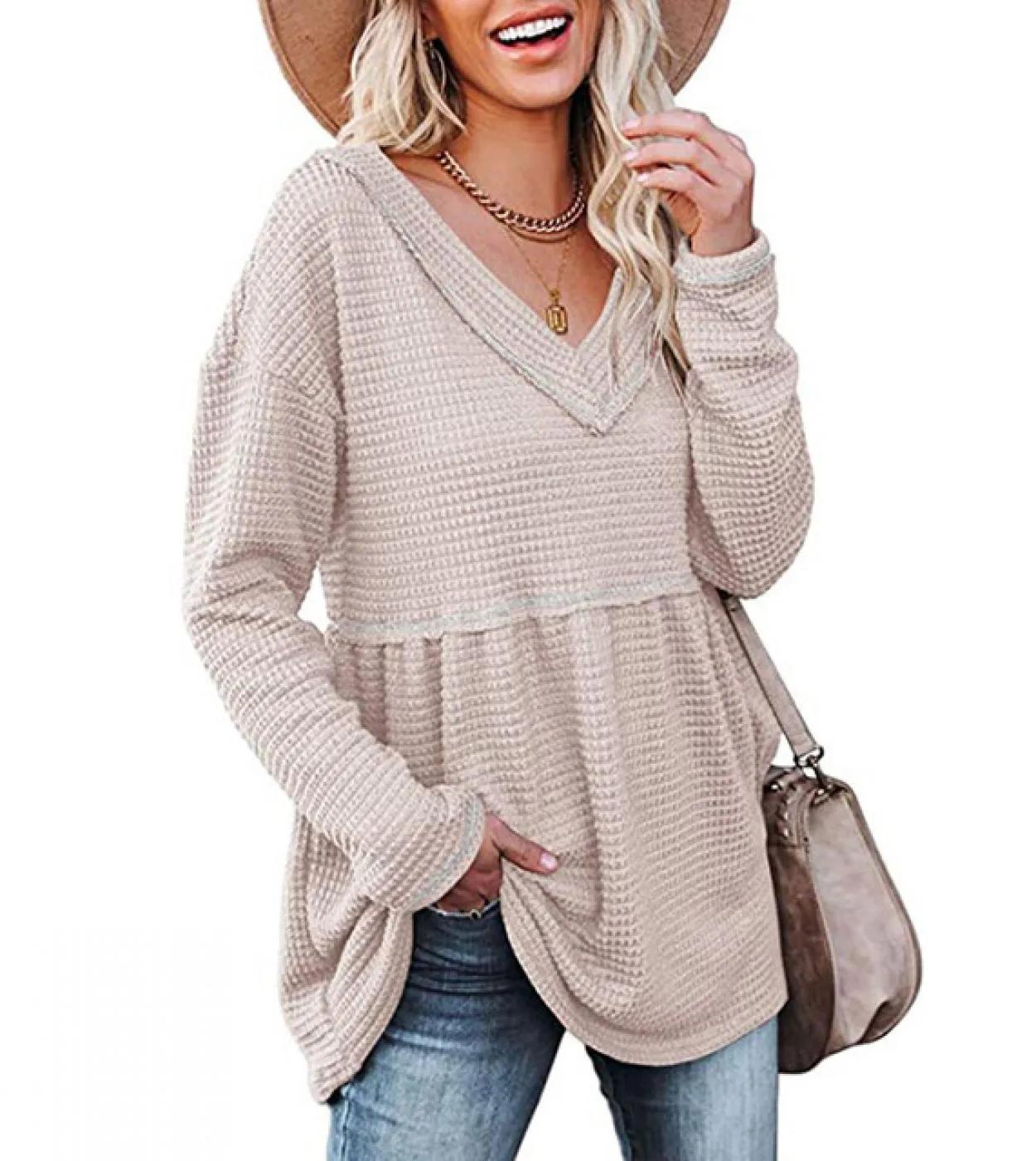 Moda Donna Camicetta Autunno Inverno Vneck Maglietta a pieghe Gonna Elegante Camicetta lunga Top manica lunga Donna Blusa Mujer