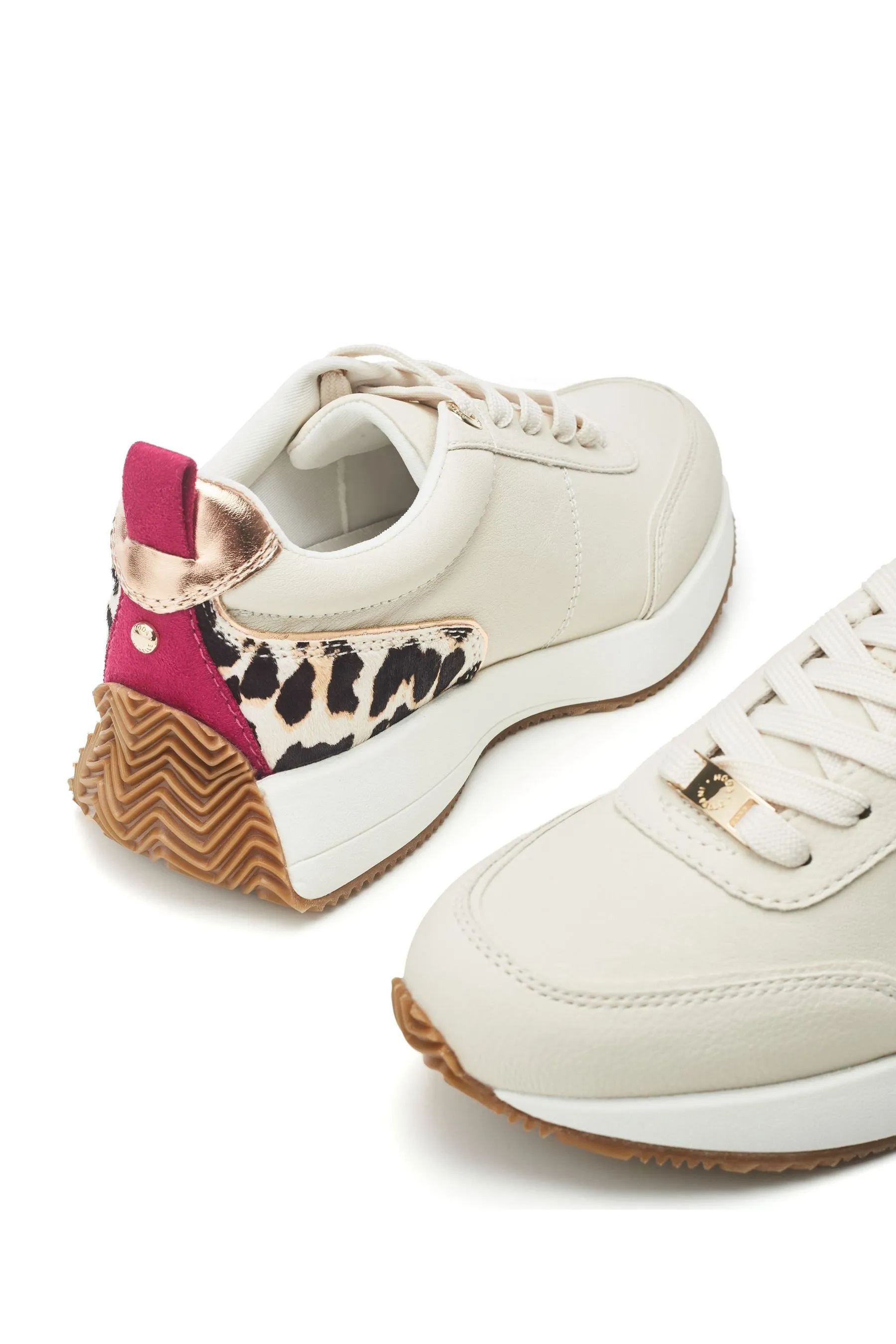Moda in Pelle Bianco - Athenea - Pizzo - Scarpe da corsa con suola spessa