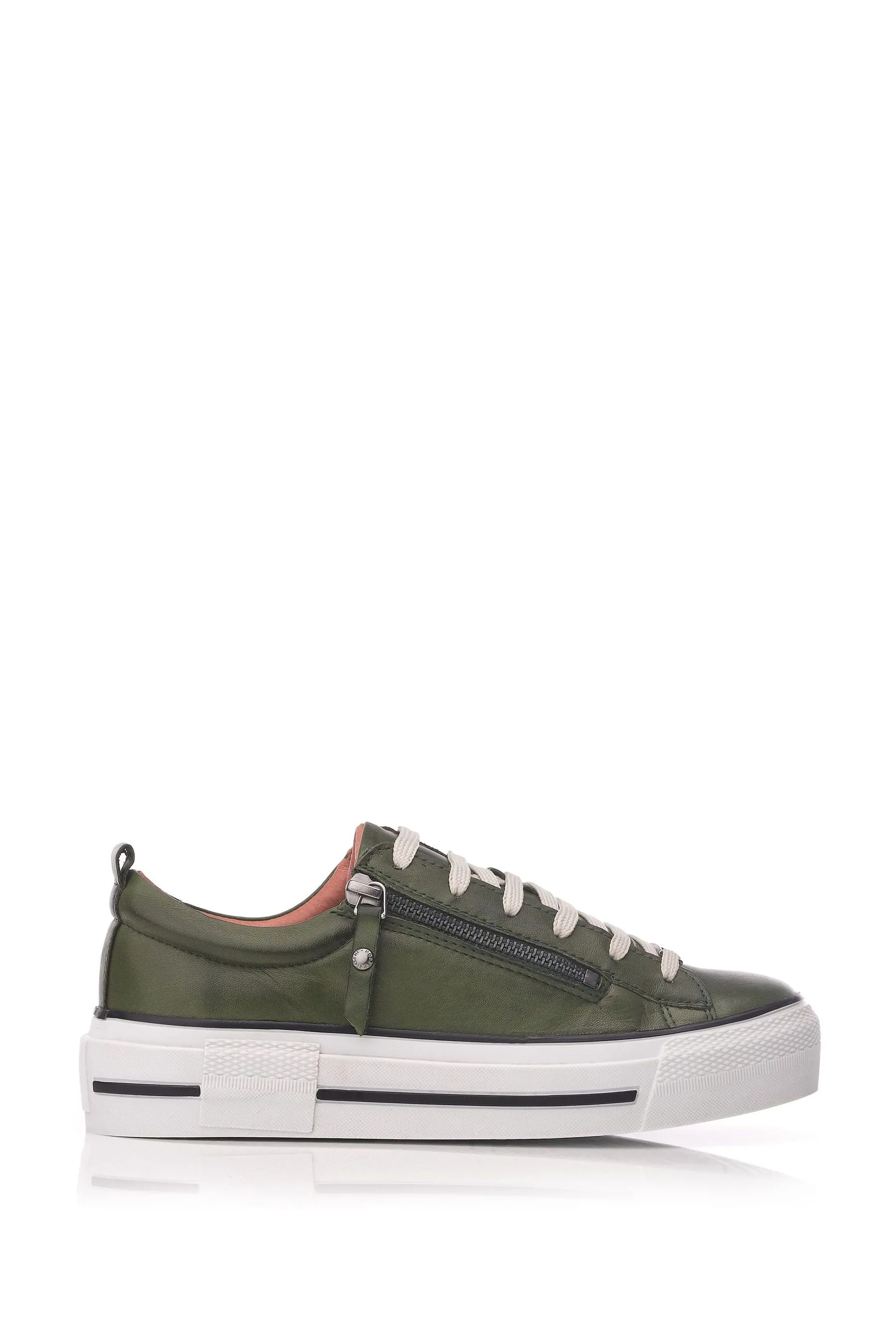 Moda in Pelle Filician - Scarpe da ginnastica con suola spessa e zip in Pizzo