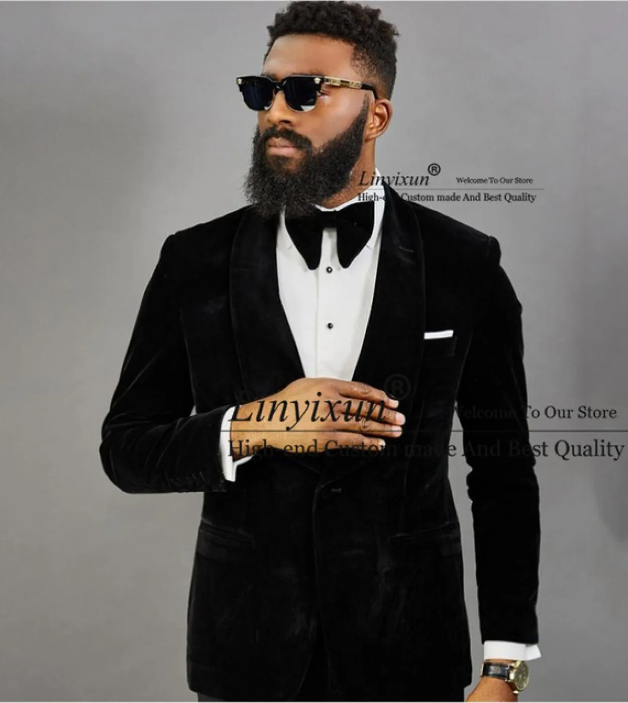 Moda uomo in velluto nero abiti da sposa sposo smoking slim fit banchetto maschio blazer 2 pezzi set giacca uomo migliore pantal