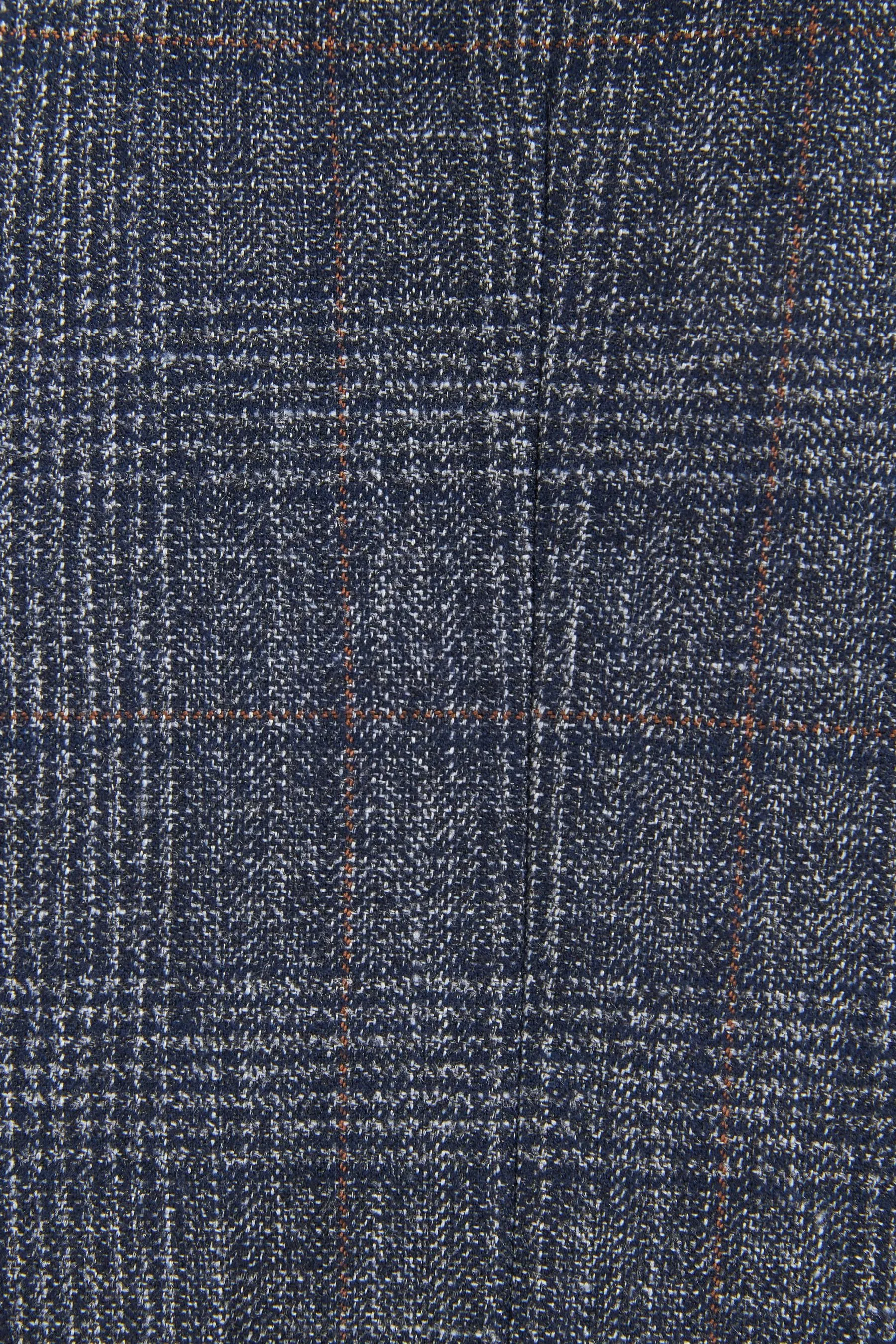 Navy  - Vestibilità attillata / Slim - Gilet A quadri bordato