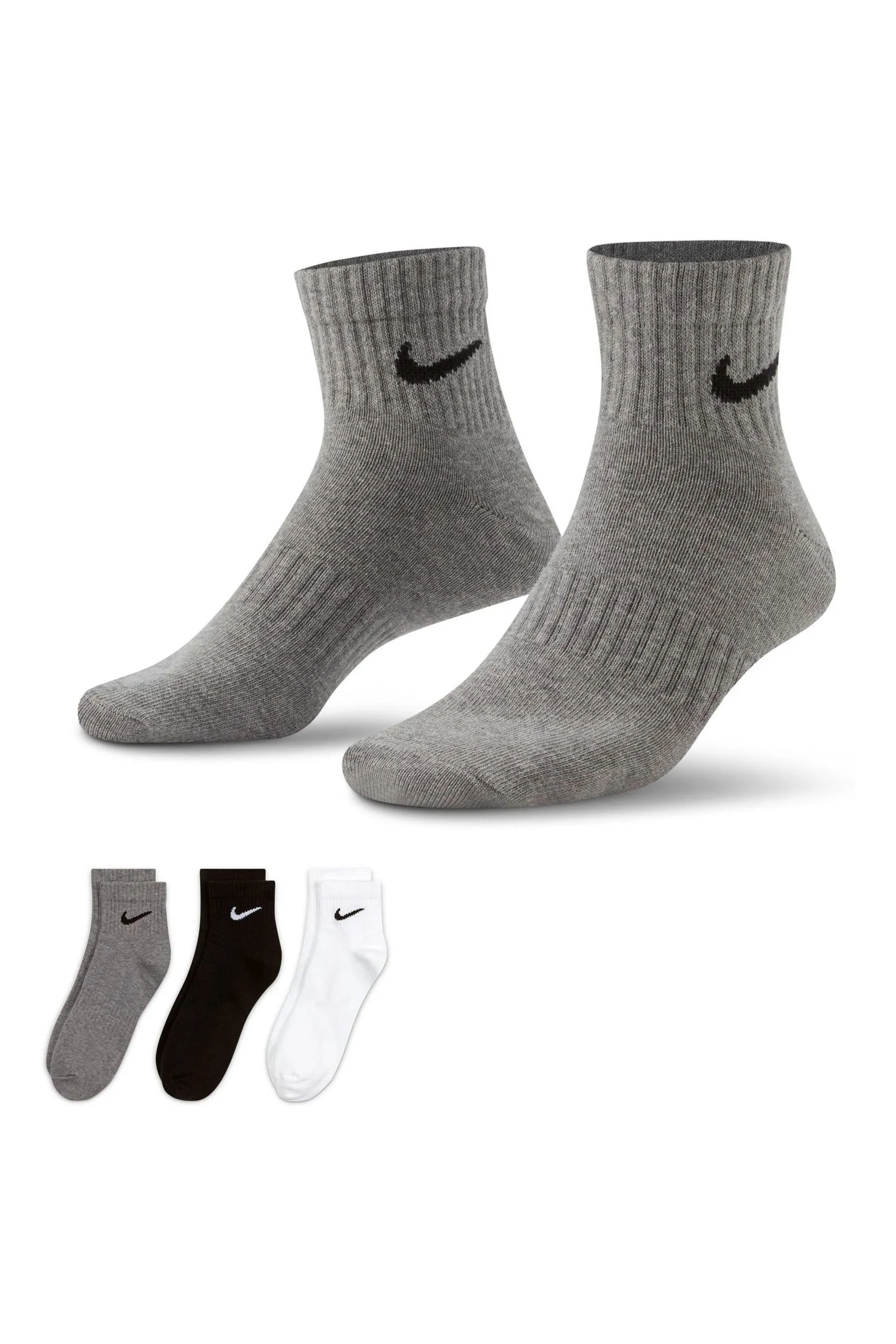 Nike - Calzini alla caviglia imbottita leggera 3 Confezione