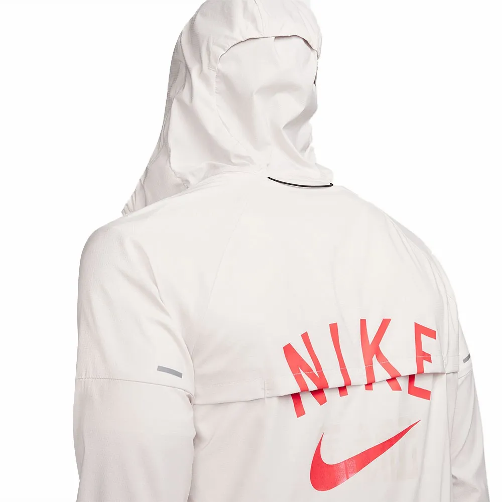 Nike Giacca Running Hoodie Bianco Rosso Uomo
