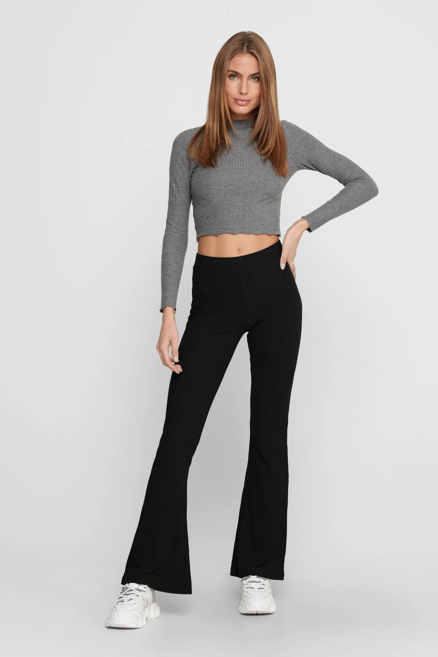 ONLY - Pantaloni a zampa in jersey