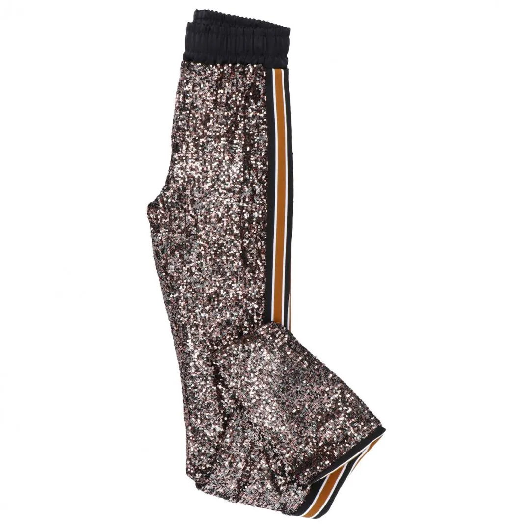 Paillettes e raso 91030 Nero paillettes multicolor