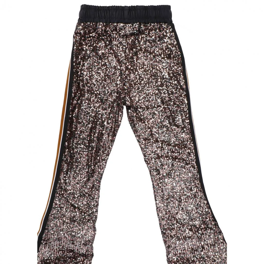 Paillettes e raso 91030 Nero paillettes multicolor