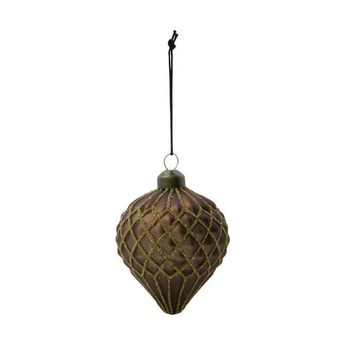 Pallina di Natale Hinda 9,5 cm confezione da 4.jo{font-size:18px}Marrone