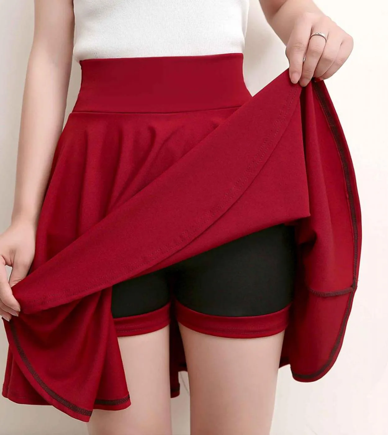 Pantaloncini Gonne Donna 2023 Summer Fashion School Style Gonna a vita alta a pieghe estetica mini rossa nera femminile