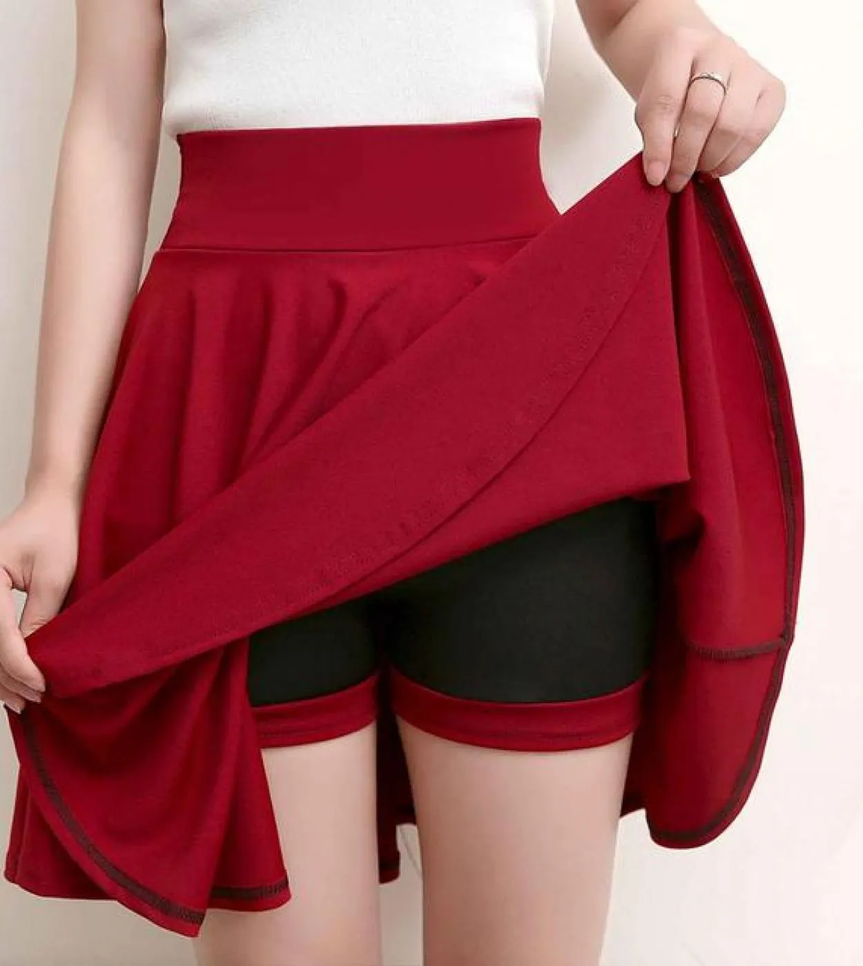 Pantaloncini Gonne Donna 2023 Summer Fashion School Style Gonna a vita alta a pieghe estetica mini rossa nera femminile