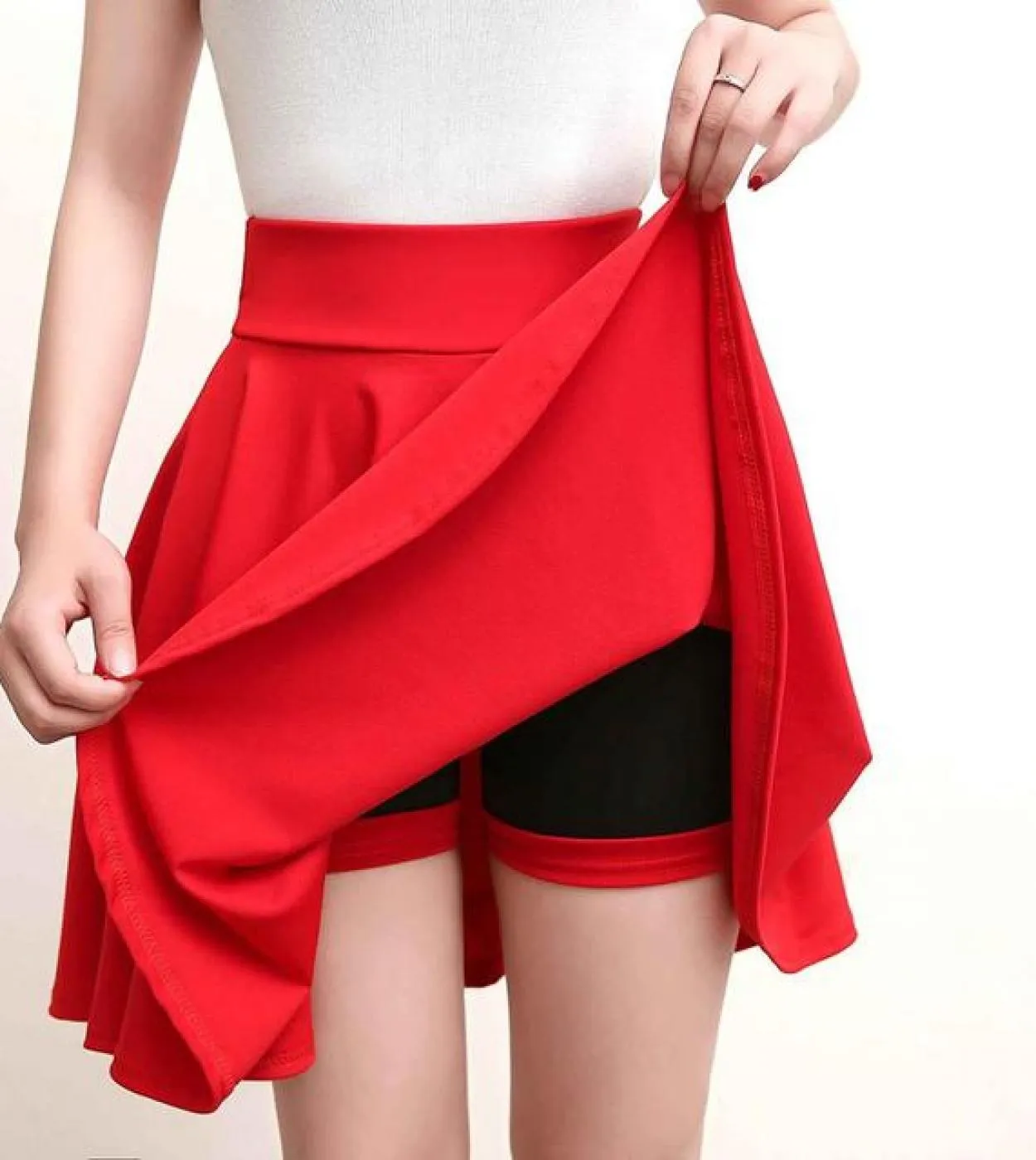 Pantaloncini Gonne Donna 2023 Summer Fashion School Style Gonna a vita alta a pieghe estetica mini rossa nera femminile
