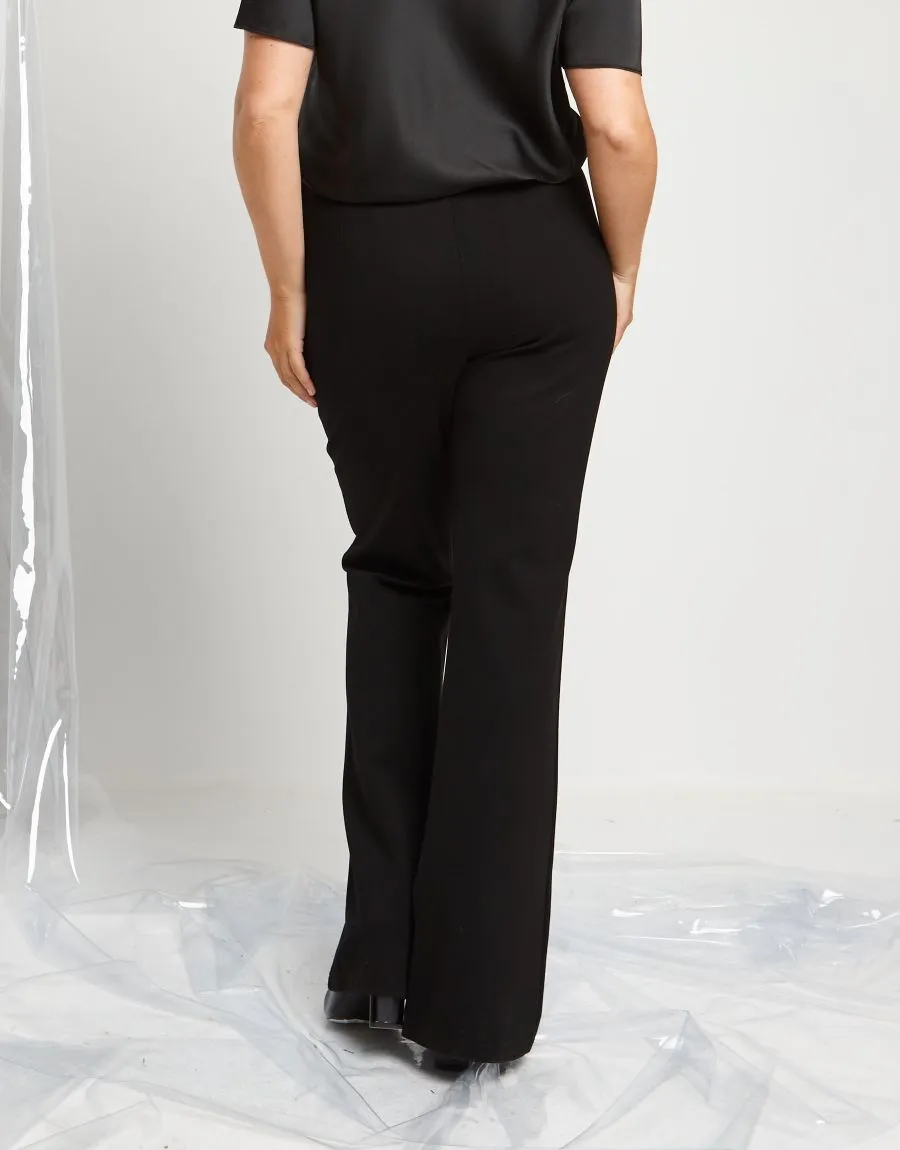 Pantalone a zampa con spacco e catena