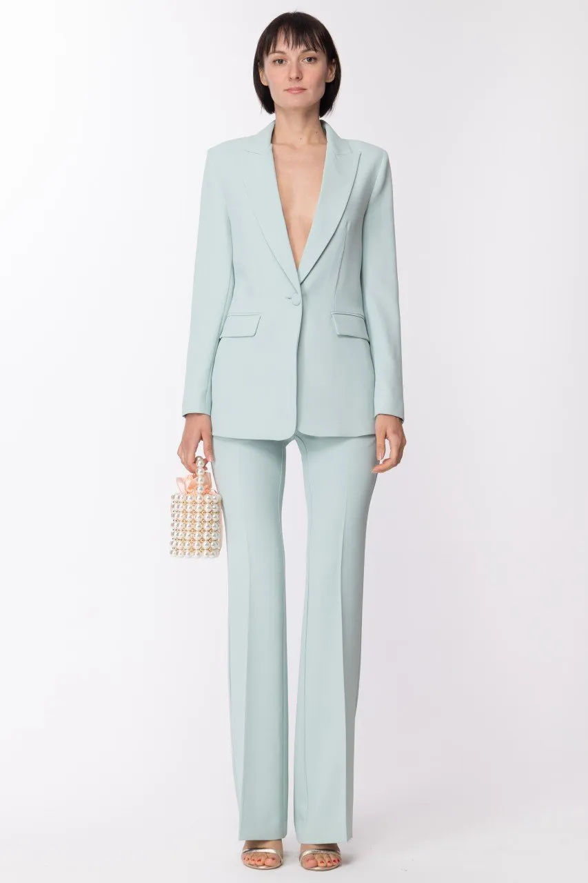 Pantalone a zampa in cady crepe AGAVE