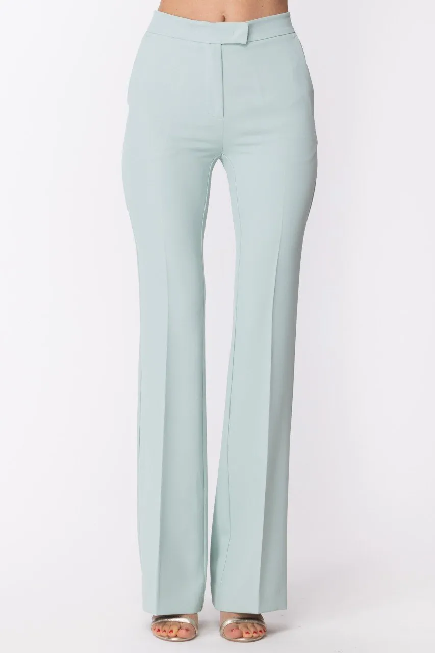 Pantalone a zampa in cady crepe AGAVE