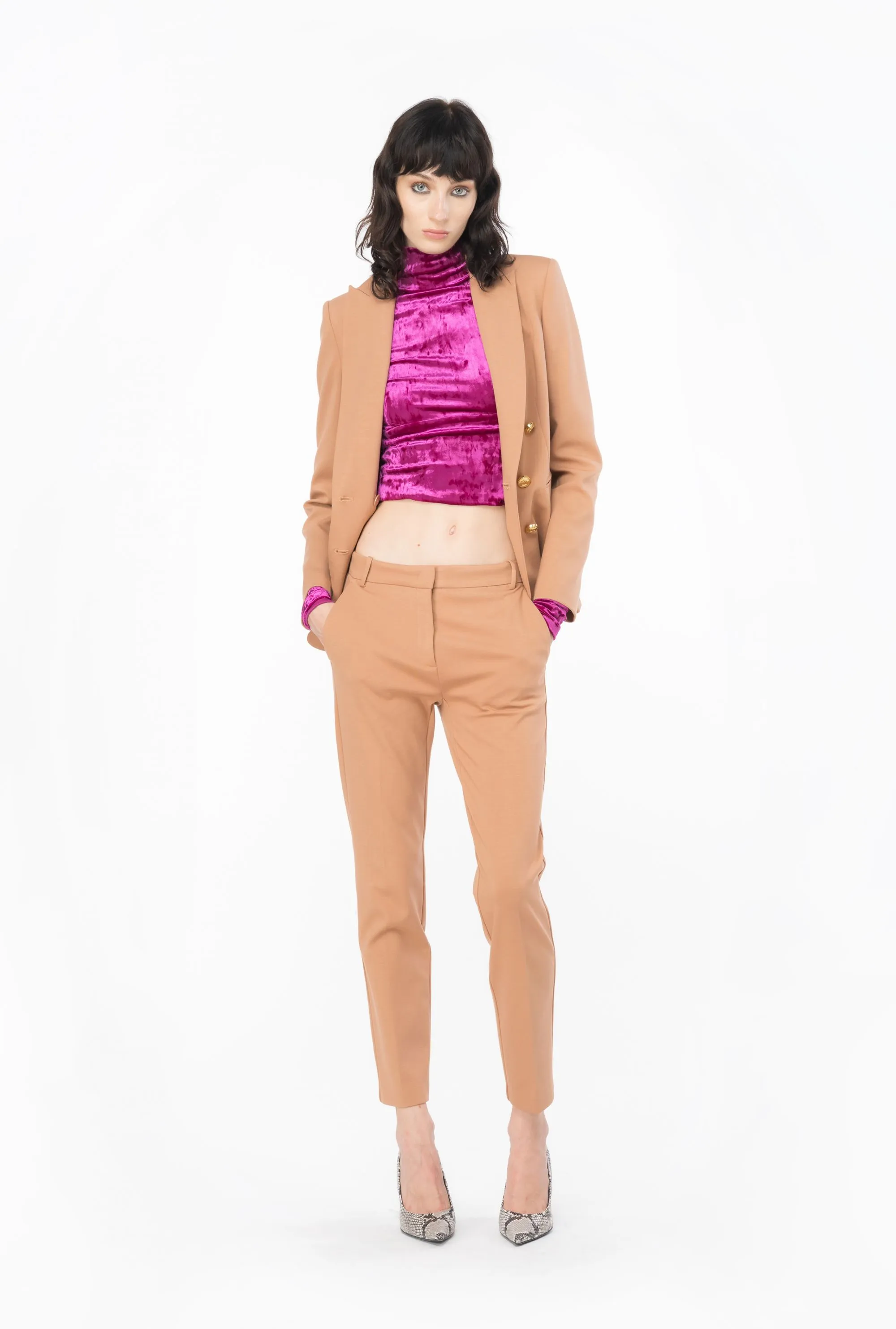 PANTALONE "BELLO" CIGARETTE FIT CAMMELLO