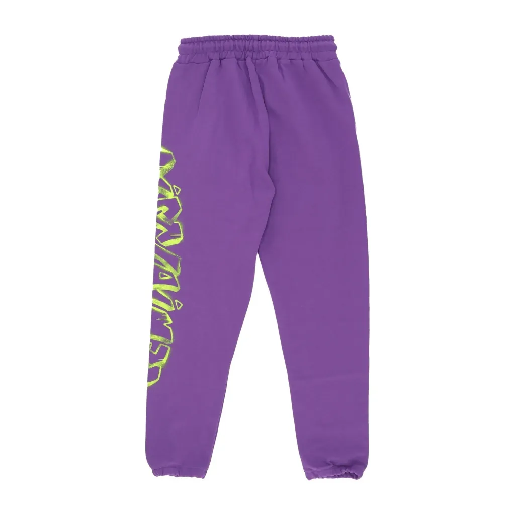 pantalone tuta leggero uomo side logo pant PURPLE/ST LIME