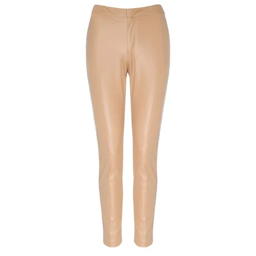 Pantalone Twinset in pelle vegana color cammello