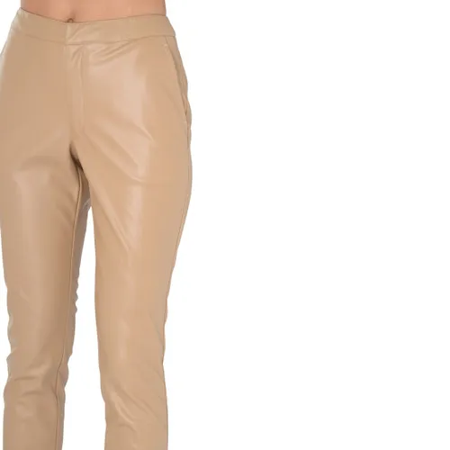 Pantalone Twinset in pelle vegana color cammello