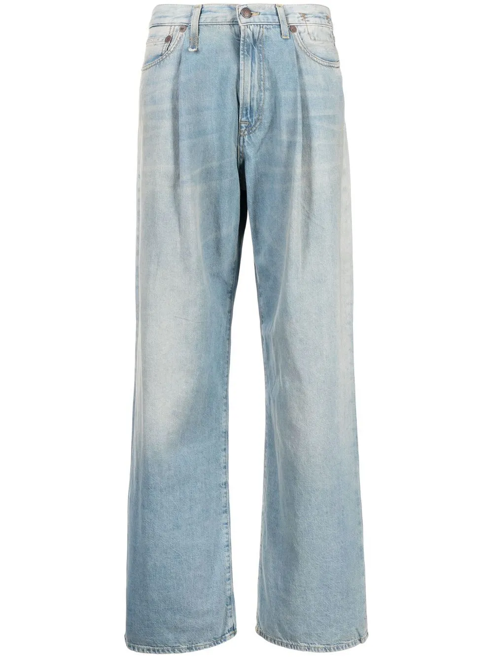 Pantaloni a gamba ampia Damon con pieghe in blu - donna