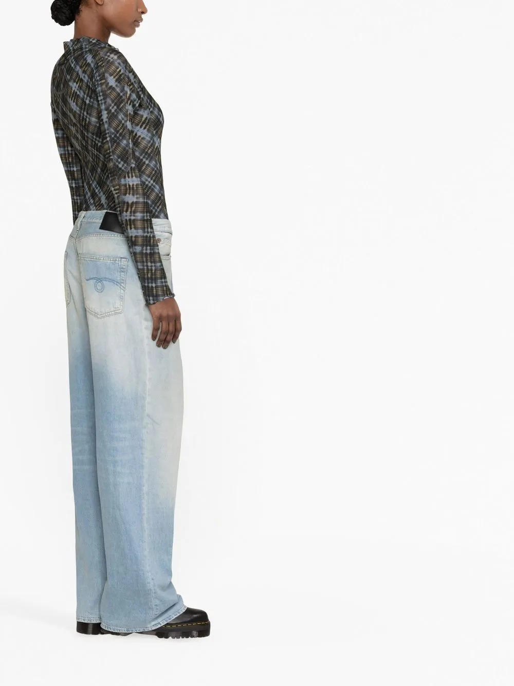 Pantaloni a gamba ampia Damon con pieghe in blu - donna