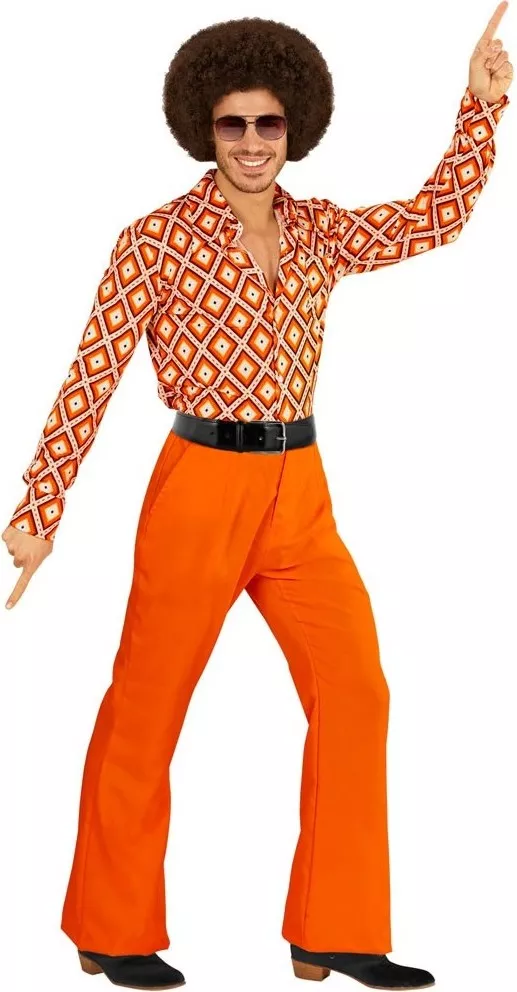 Pantaloni a zampa arancioni uomo