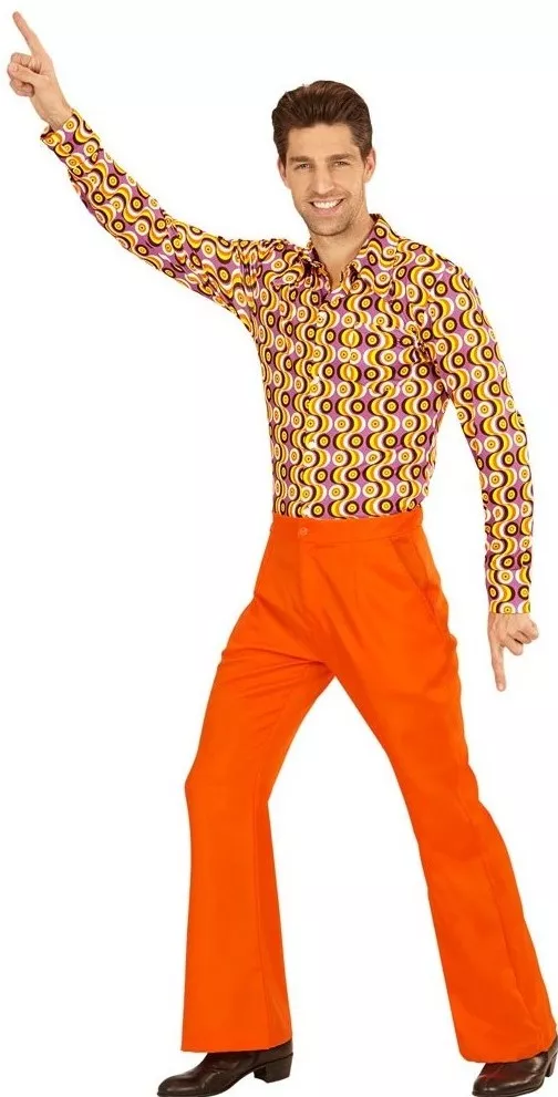 Pantaloni a zampa arancioni uomo