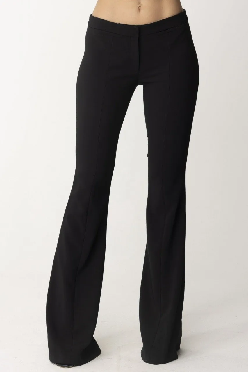 Pantaloni a zampa in crepe Nero