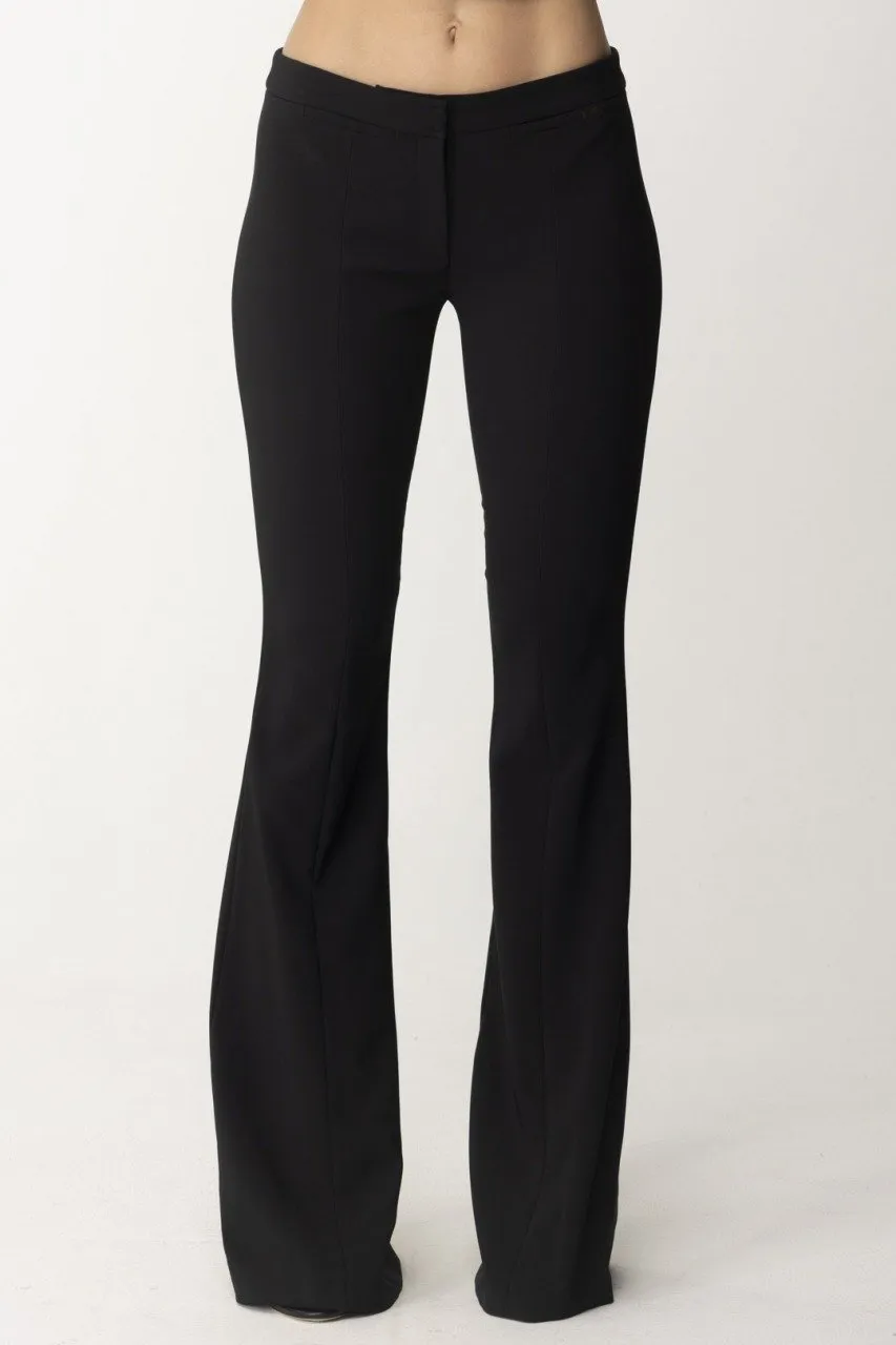 Pantaloni a zampa in crepe Nero