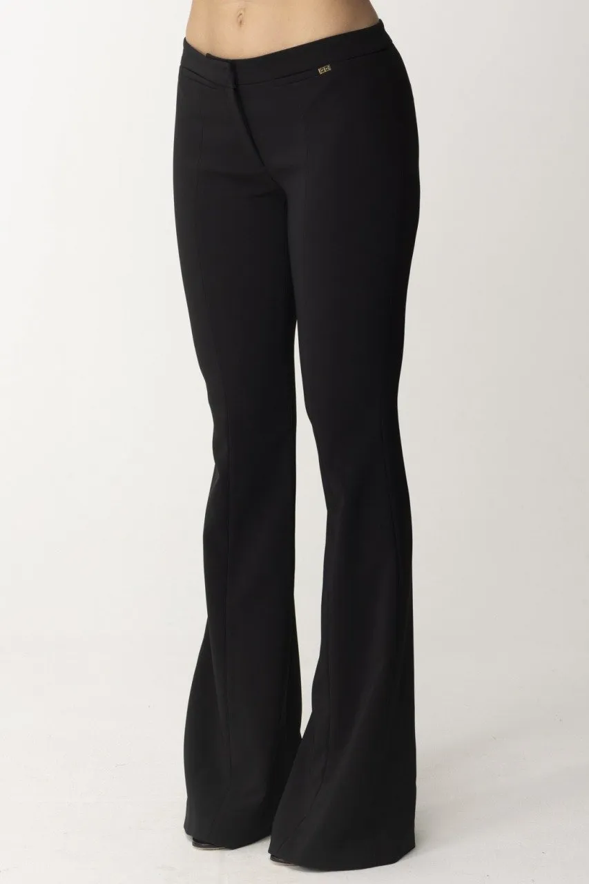Pantaloni a zampa in crepe Nero