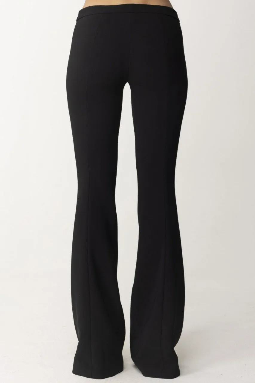 Pantaloni a zampa in crepe Nero