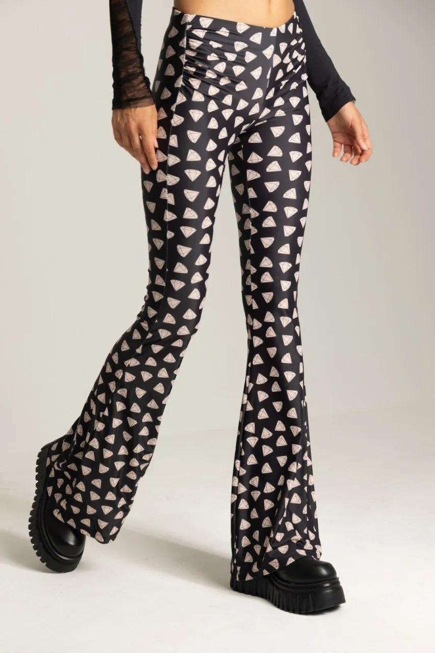Pantaloni a zampa Rendal con stampa DIAMOND BLACK