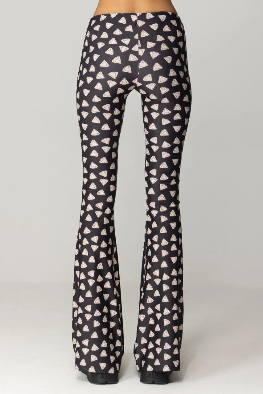 Pantaloni a zampa Rendal con stampa DIAMOND BLACK