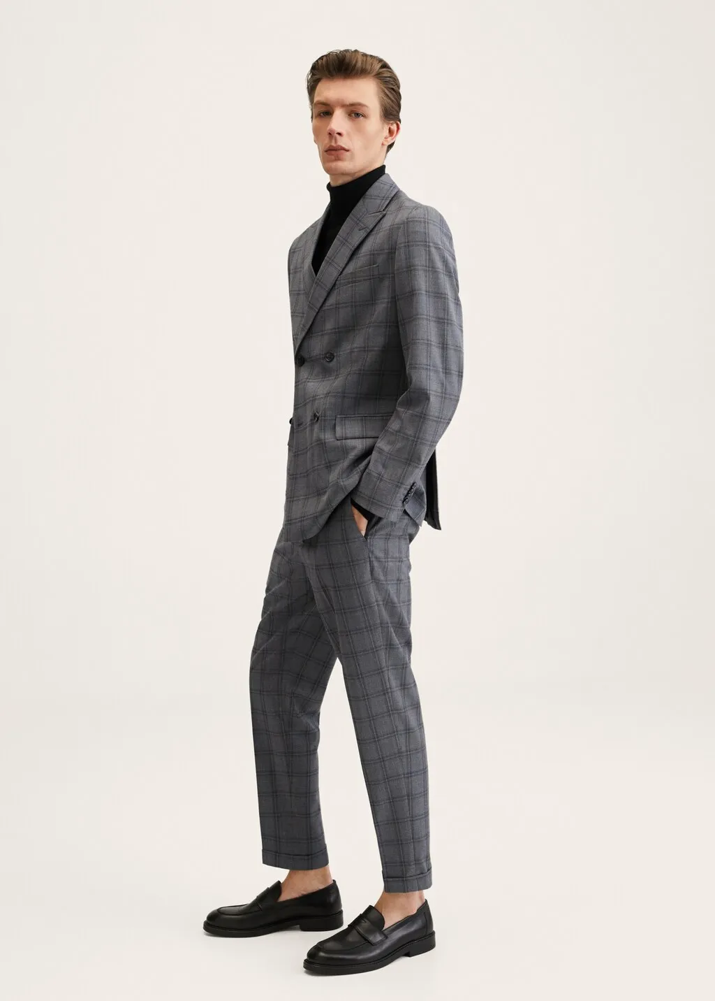 Pantaloni completo slim fit quadri