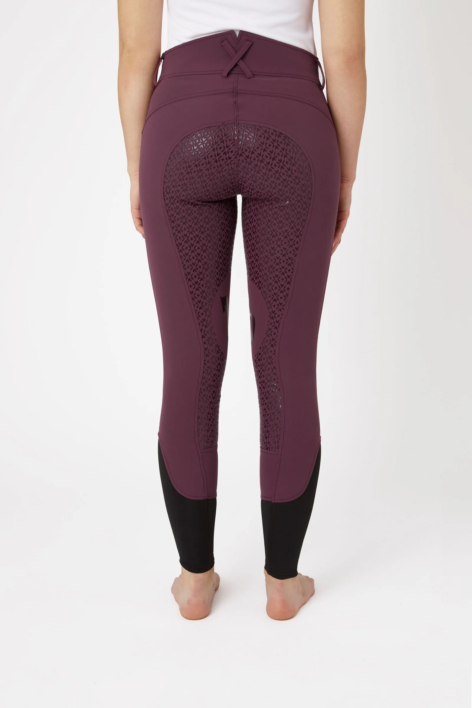 Pantaloni da equitazione a vita alta con full seat in silicone da donna