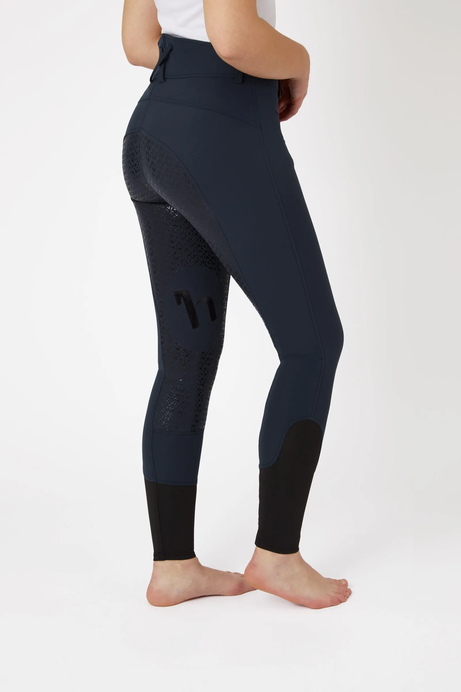 Pantaloni da equitazione a vita alta con full seat in silicone da donna