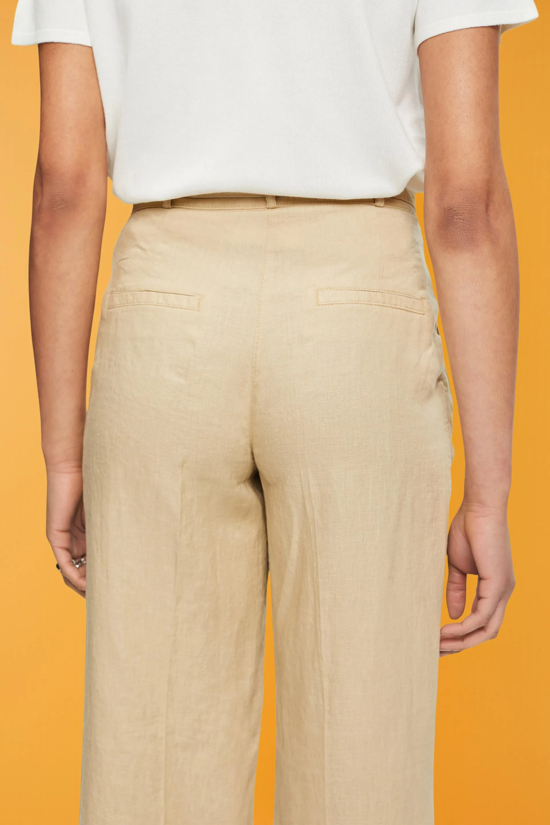 Pantaloni in lino a gamba larga