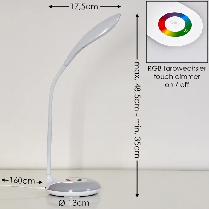 Paphos Lampada da tavolo LED Bianco, 1-Luce, Cambia colore
