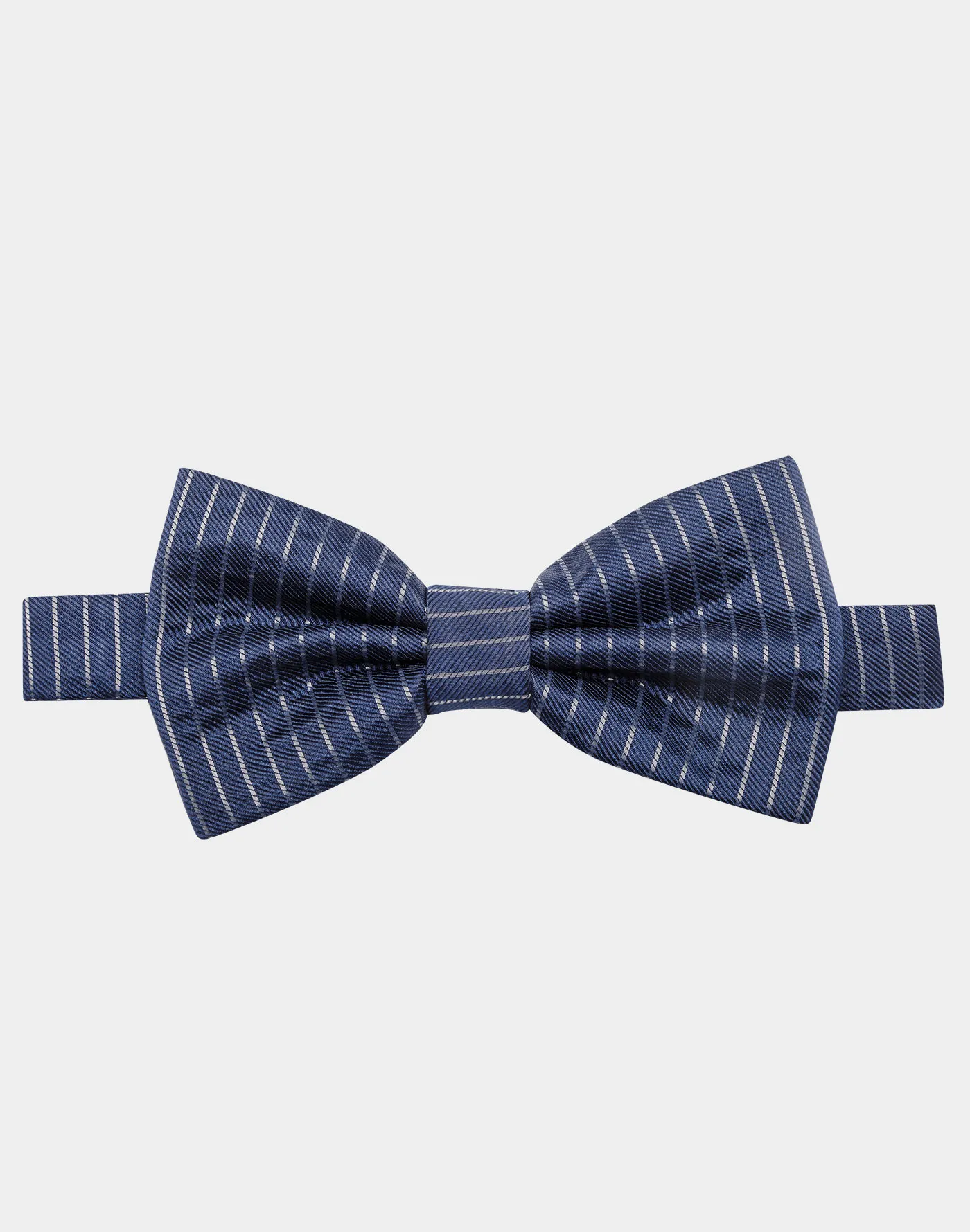 Papillon in seta rigata in lurex blu