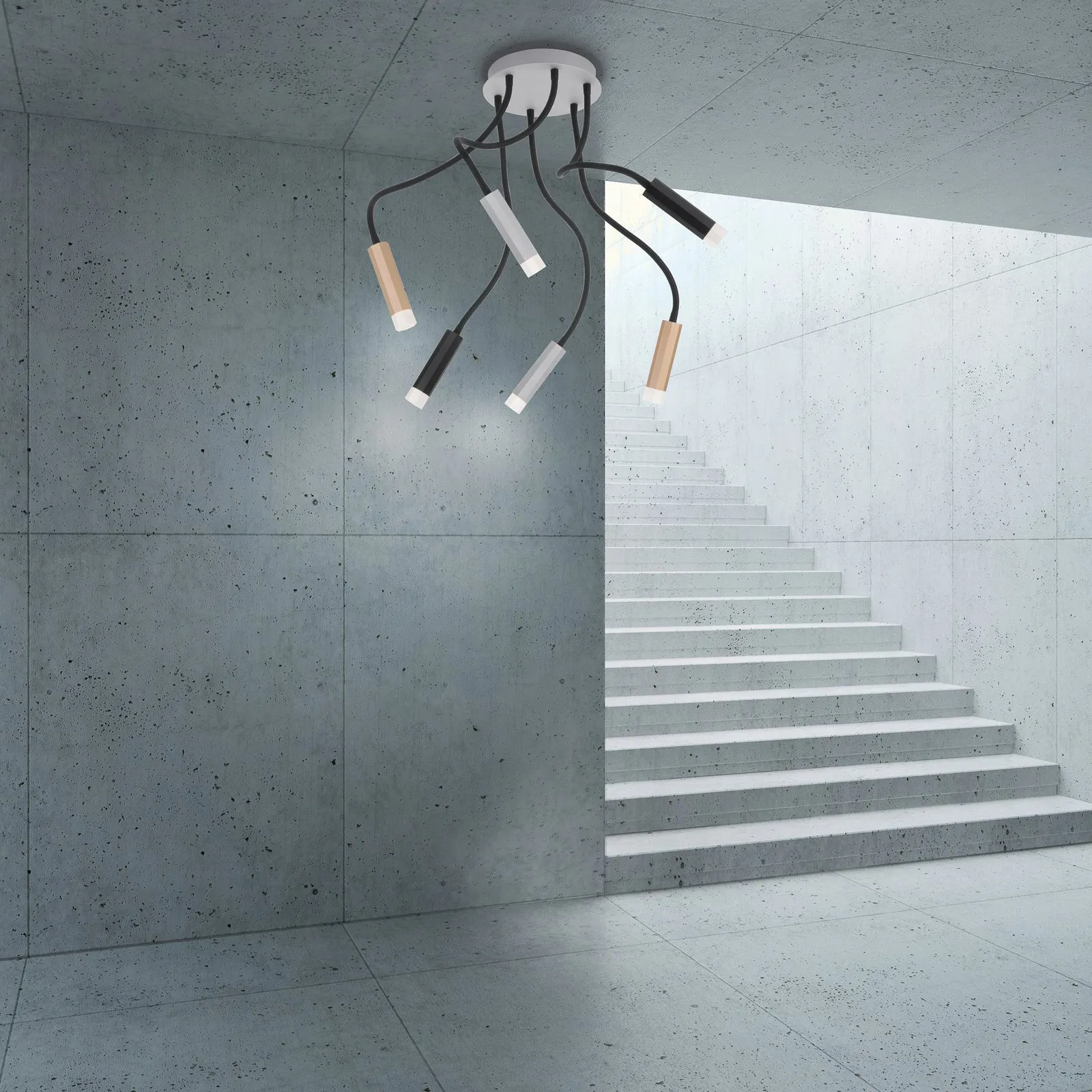 Paul Neuhaus Pure-Gemin plafoniera LED 6 luci mix