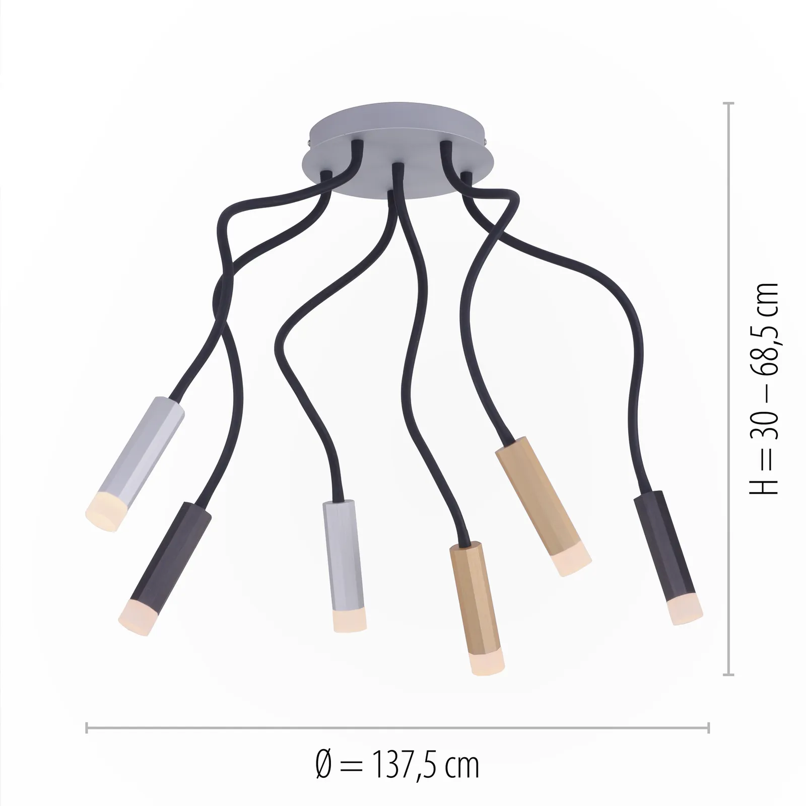 Paul Neuhaus Pure-Gemin plafoniera LED 6 luci mix