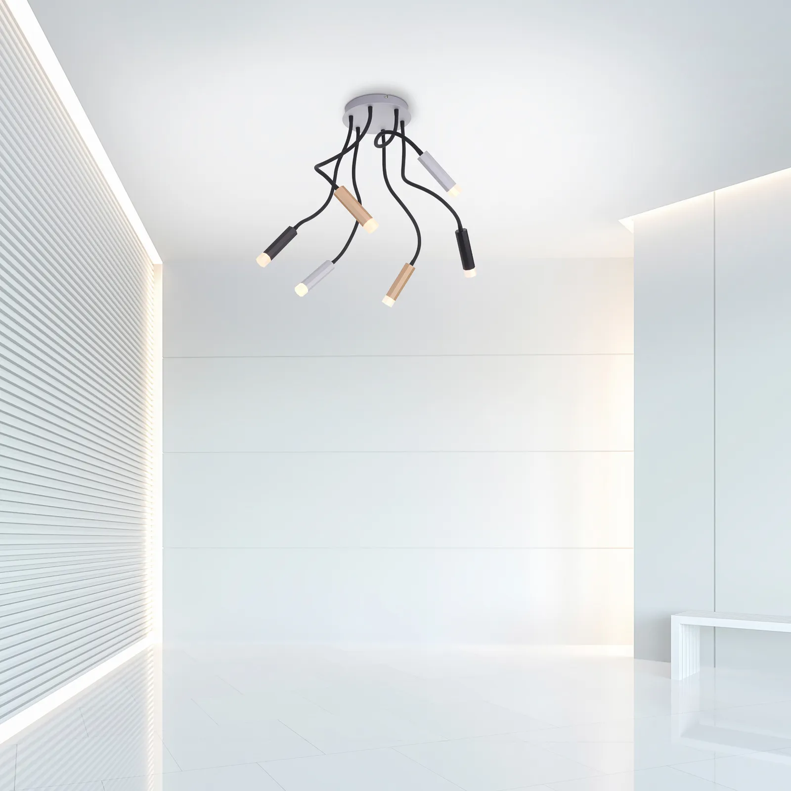 Paul Neuhaus Pure-Gemin plafoniera LED 6 luci mix