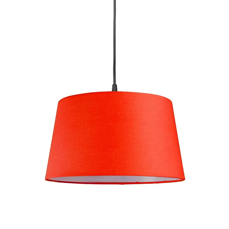 Pendant Lamp with Shade Red Round 30cm