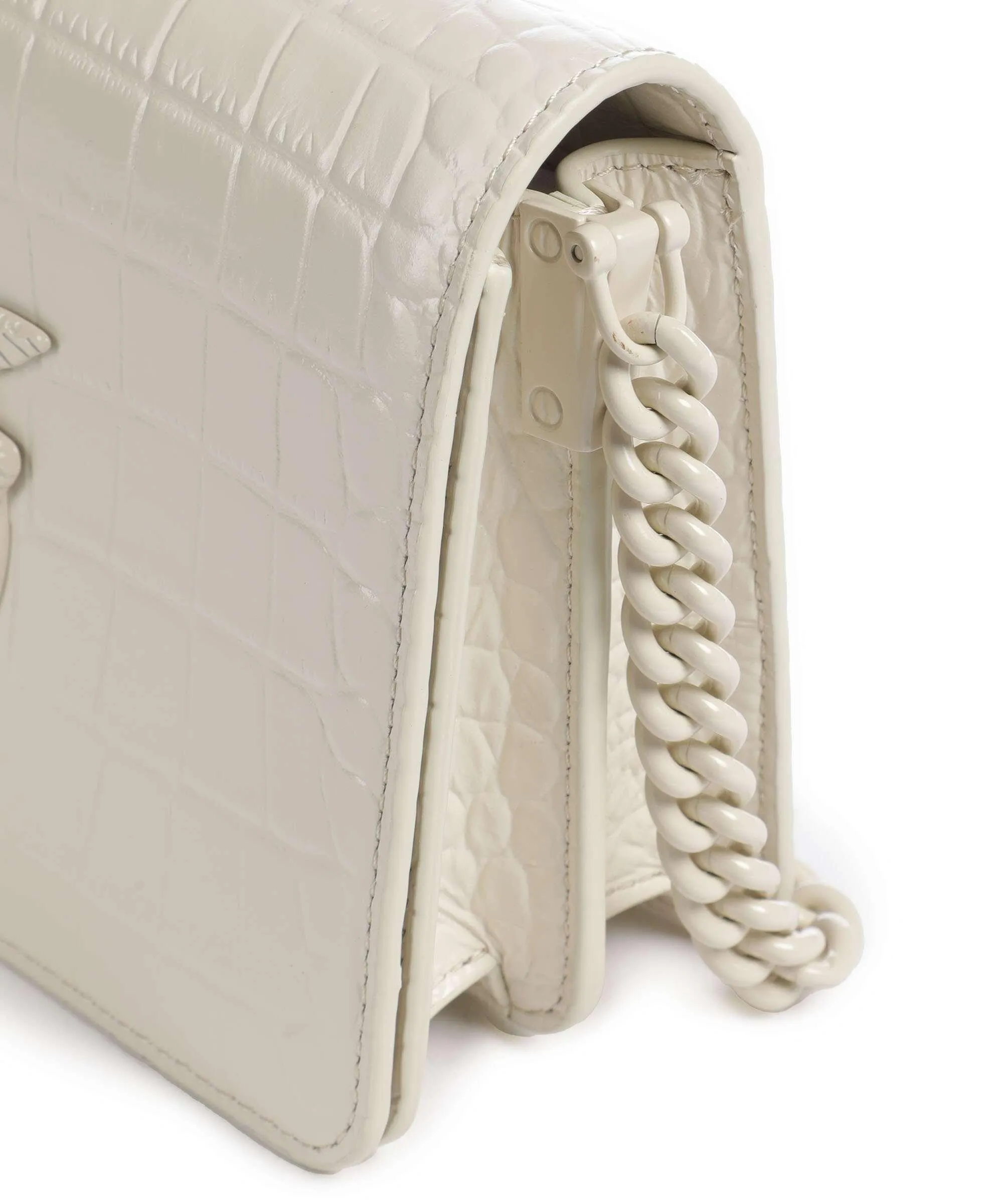  Pinko Love Click Mini Borsa a tracolla pelle di vitello goffrata avorio  