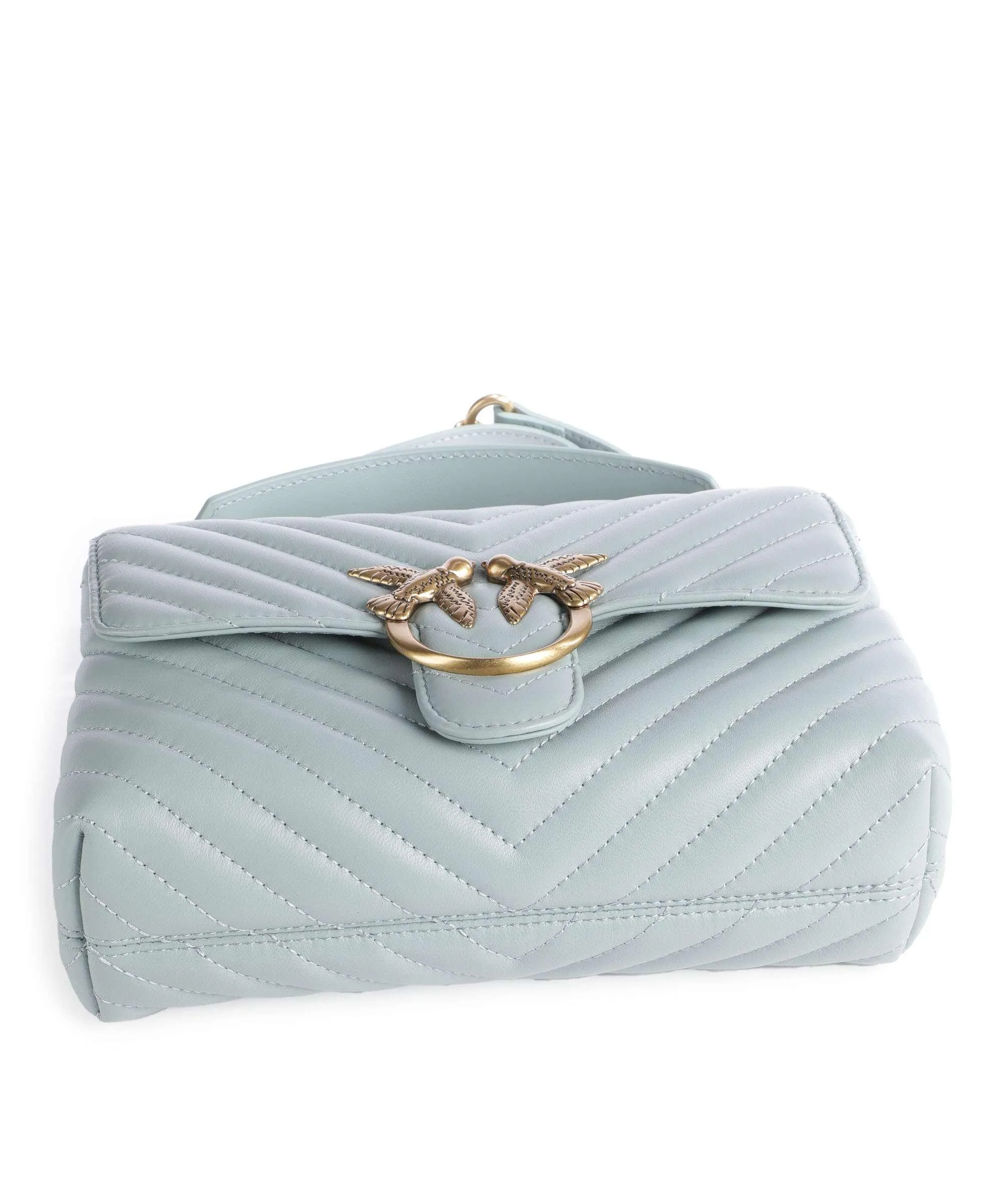  Pinko Love Lady Puff Mini Borsa a tracolla pelle di pecora blu chiaro  