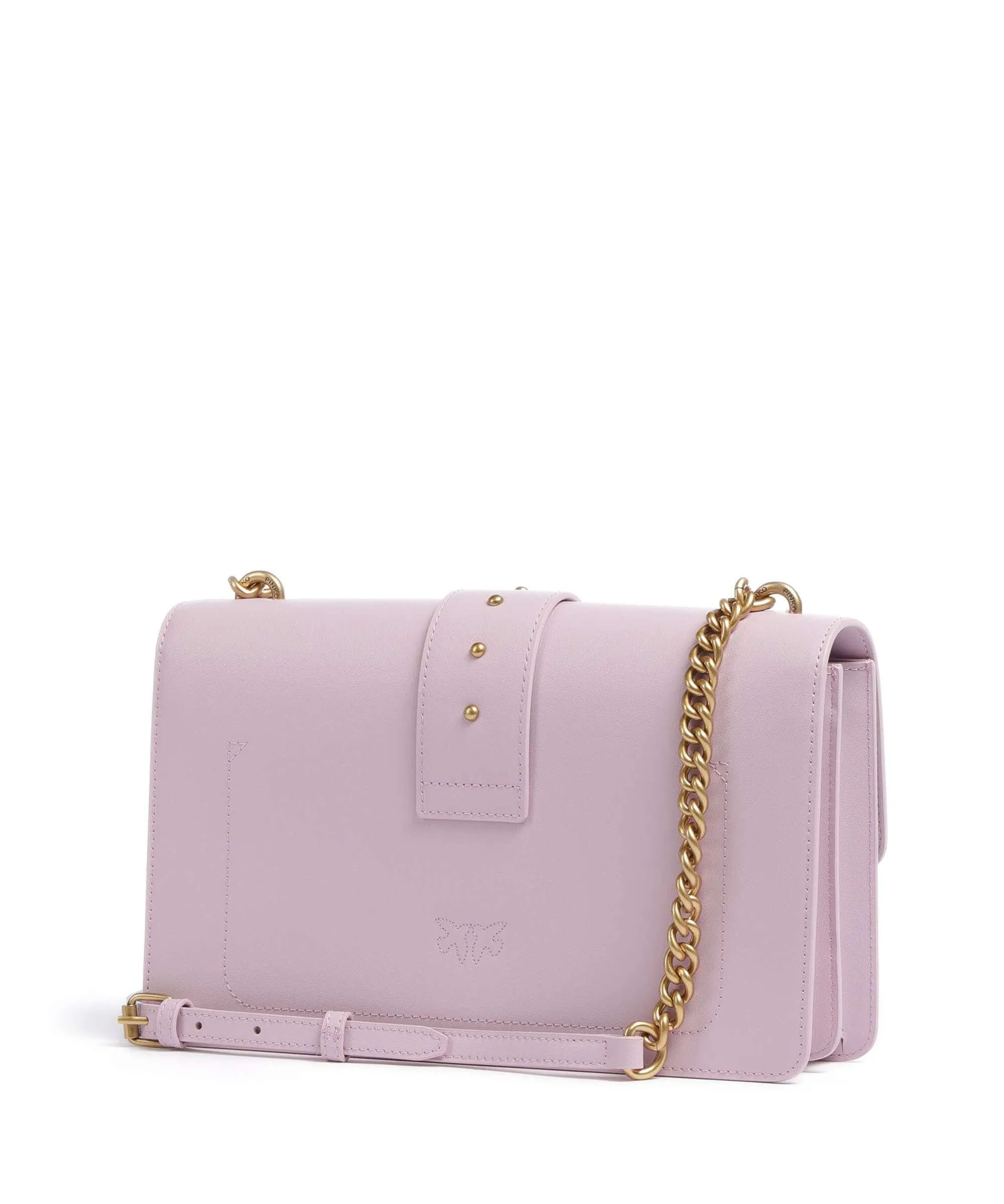  Pinko Love One Classic Borsa a tracolla pelle di vacchetta finemente grana viola  