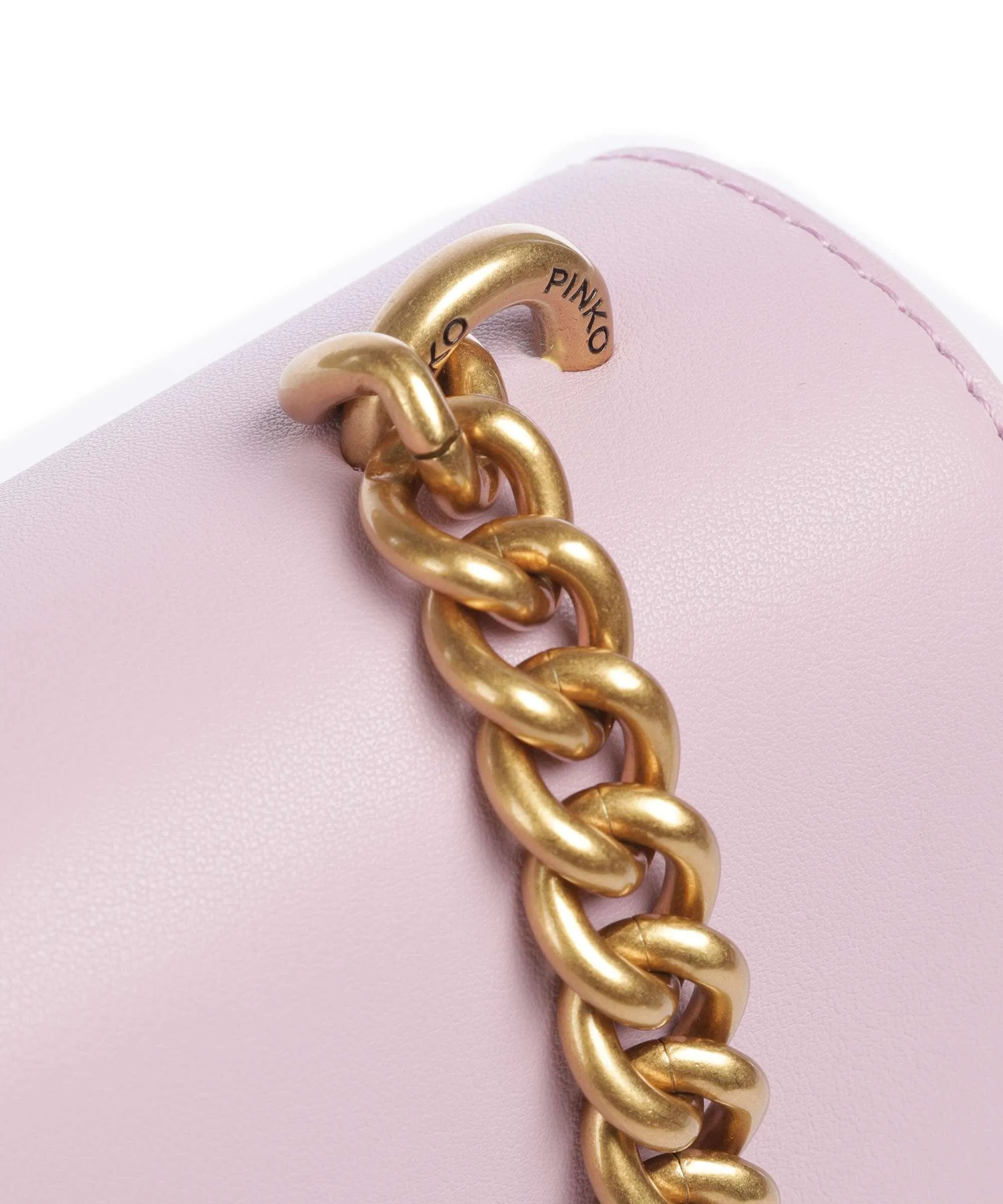  Pinko Love One Classic Borsa a tracolla pelle di vacchetta finemente grana viola  
