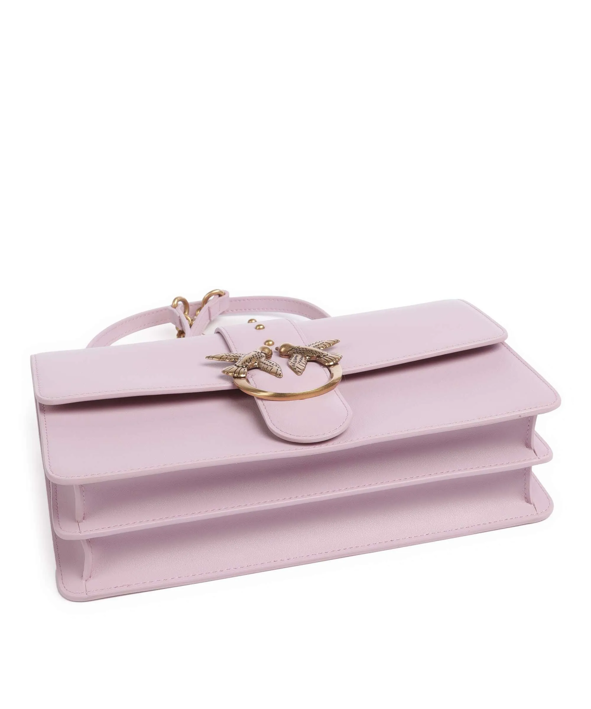  Pinko Love One Classic Borsa a tracolla pelle di vacchetta finemente grana viola  