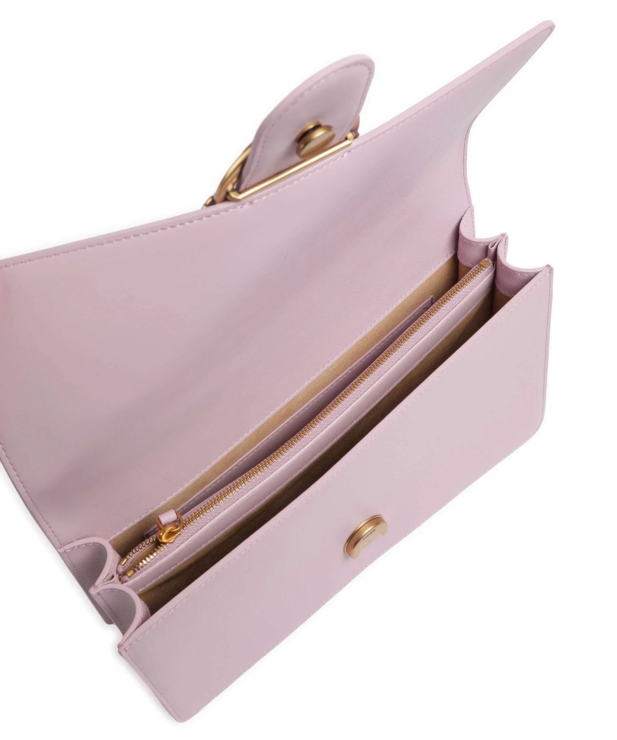  Pinko Love One Classic Borsa a tracolla pelle di vacchetta finemente grana viola  