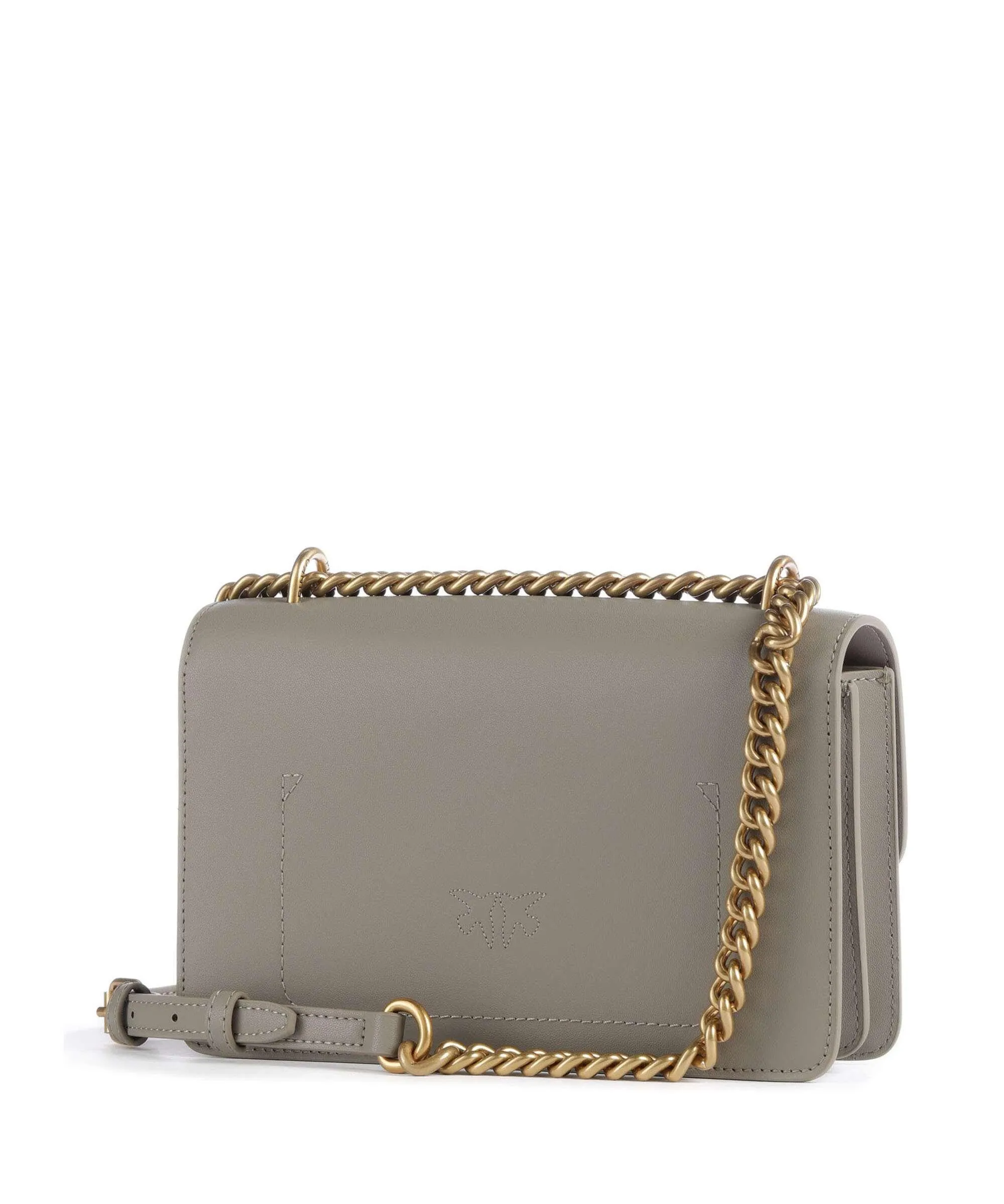  Pinko Love One Mini Borsa a spalla pelle di vacchetta finemente grana taupe  